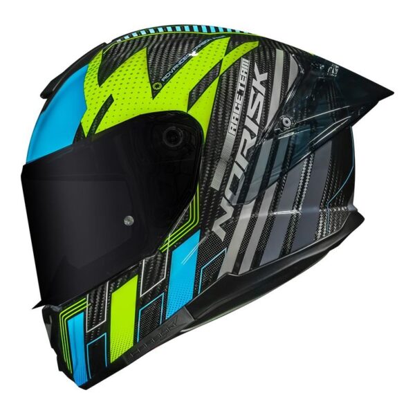 CAPACETE NORISK CARBON R TEAM AMARELO/AZUL - Imagem 2