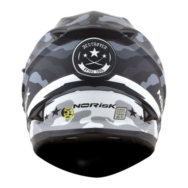 CAPACETE NORISK SOUL DESTROYER CINZA FOSCO/BRANCO - Imagem 3