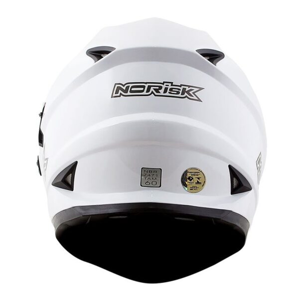 CAPACETE NORISK SOUL MONOCOLOR BRANCO - Imagem 3